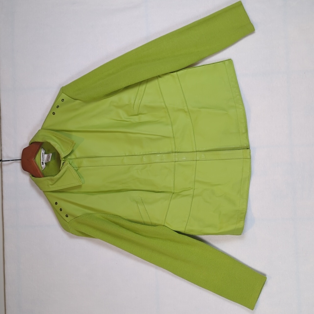 Peter Nygard Lime Green Leather Jacket
